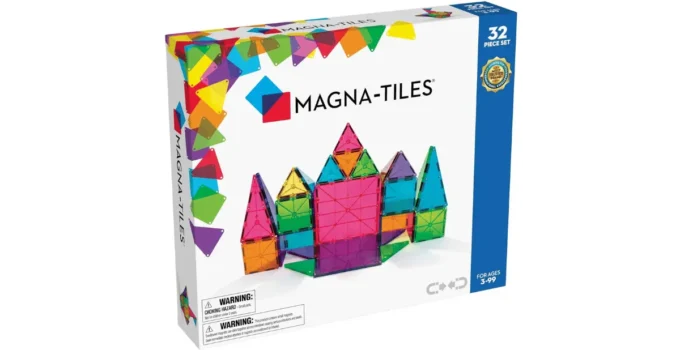 Magna-Tiles 32-Piece Clear Colors Set